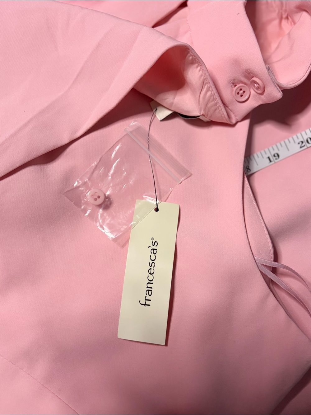 Francesca’s Pink Halter with keyhole Jumpsuit XL Wide Leg Women’s - Picture 5 of 5